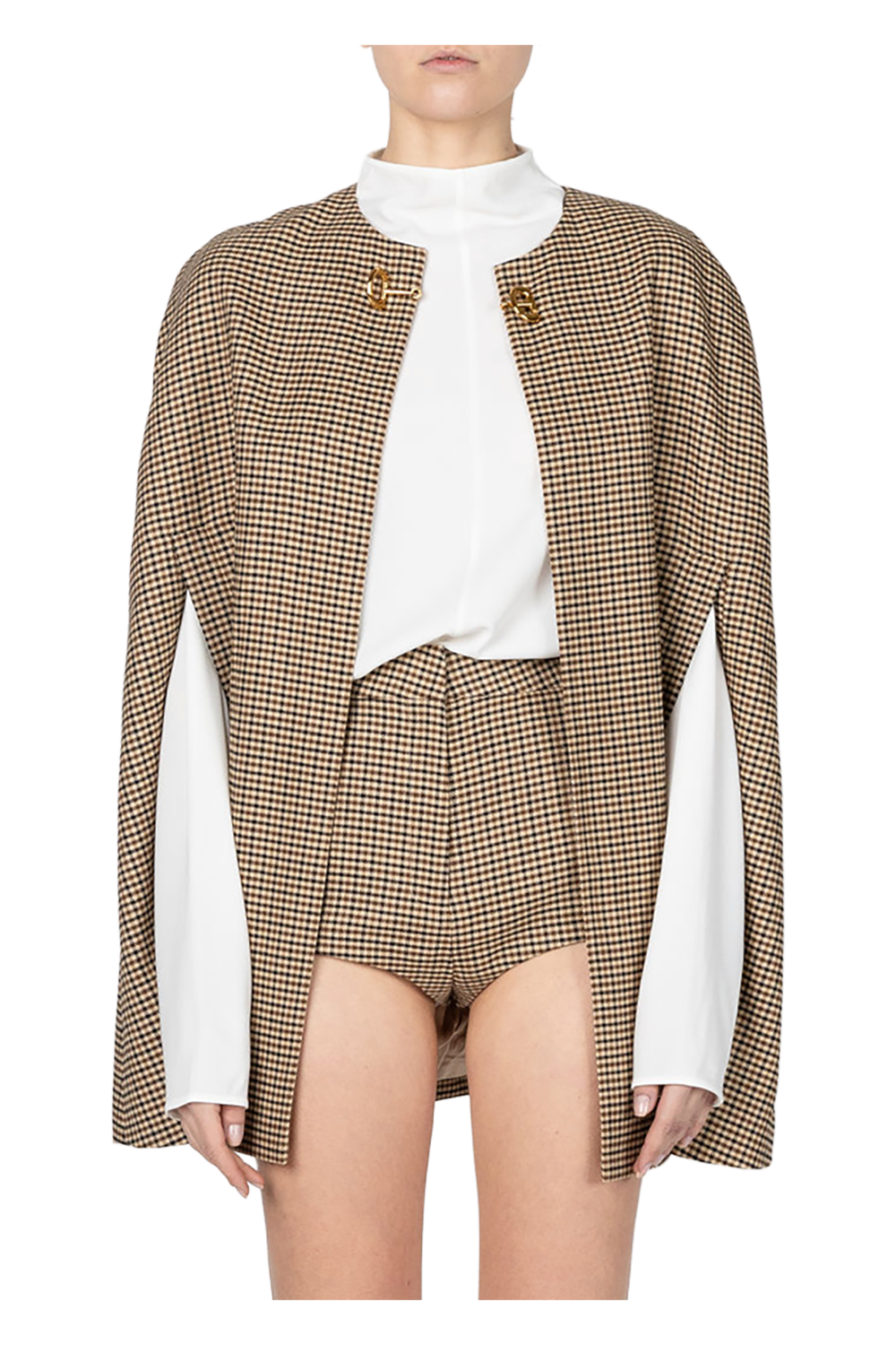 Argyle Cape - Brown Plaid