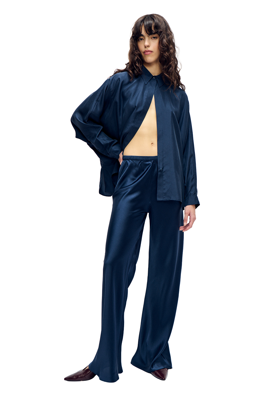 Bias Cut Pants - Midnight