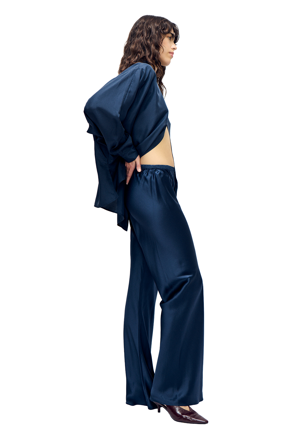 Bias Cut Pants - Midnight