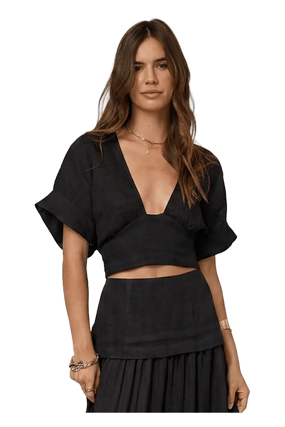 Deep V Top - Black