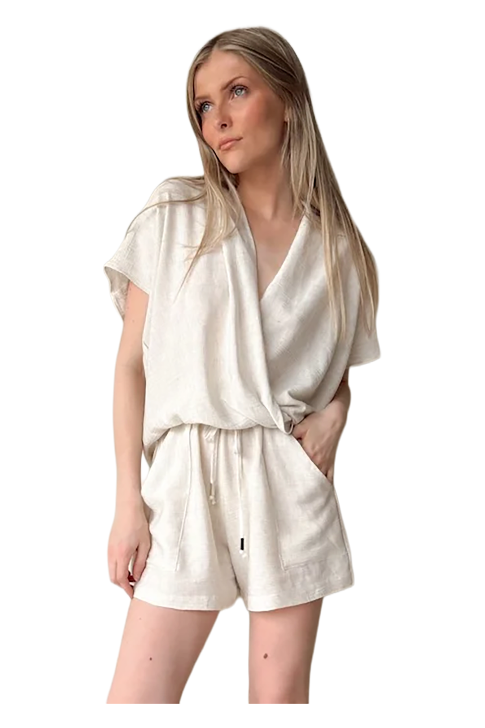 Drawstring Shorts - Natural
