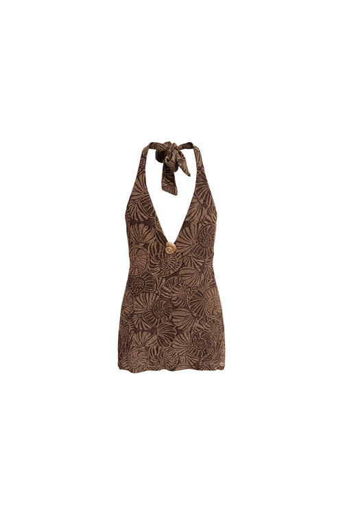 Kate Halter Mini Dress - Shell Sparkle