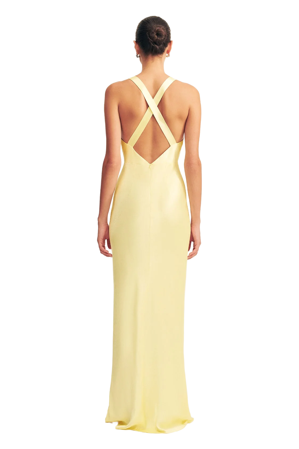 La Lune Plunged Cross Back Maxi Dress