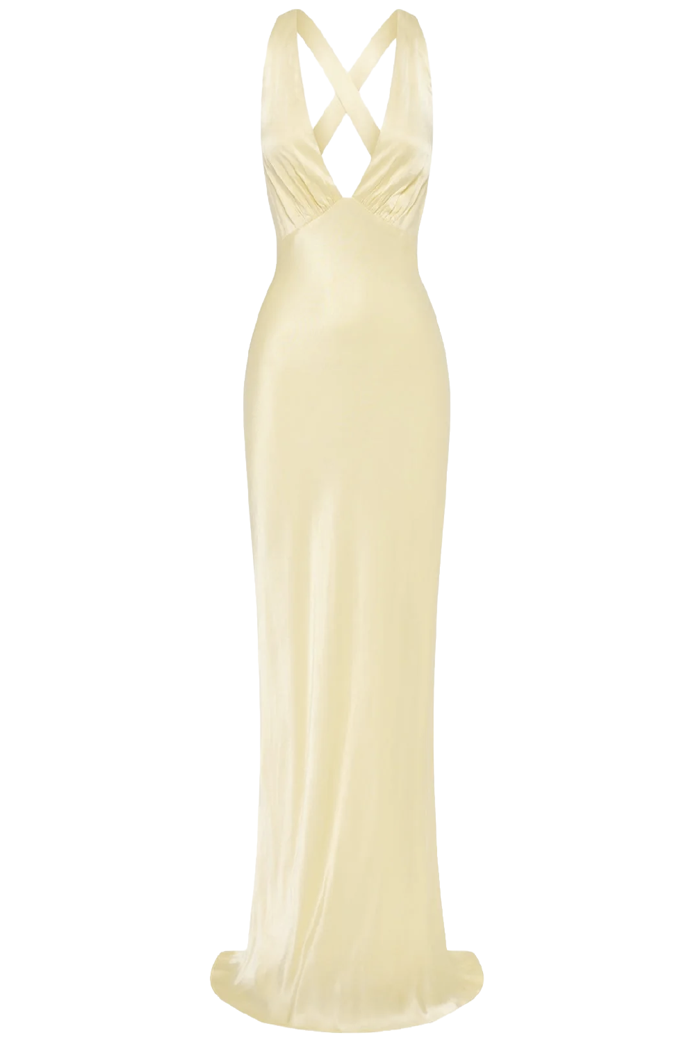 La Lune Plunged Cross Back Maxi Dress