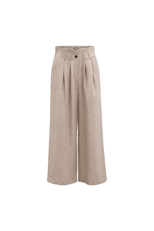 Linen Notch Waist Pant