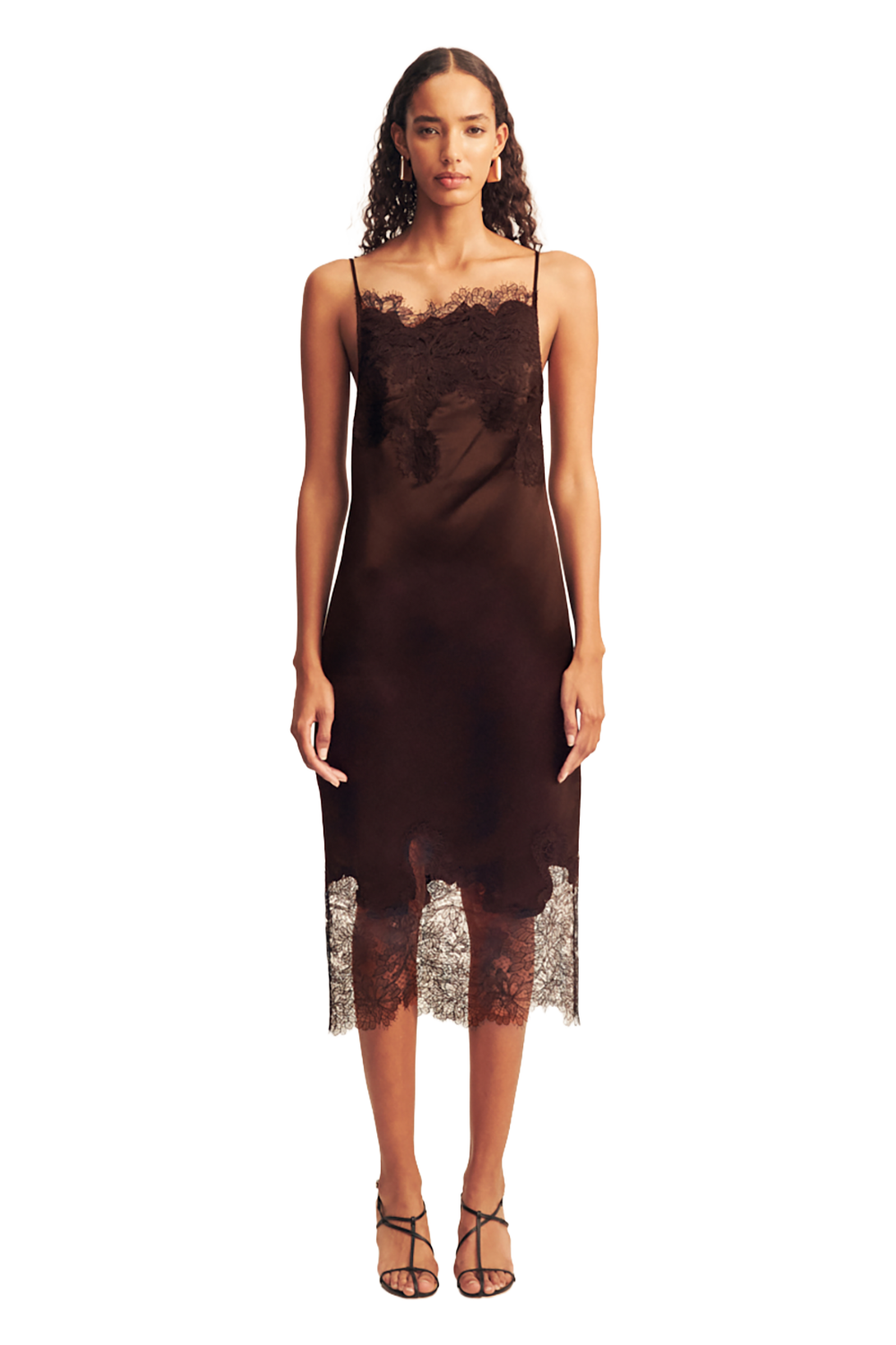 Lucia Lace Midi Dress - Espresso