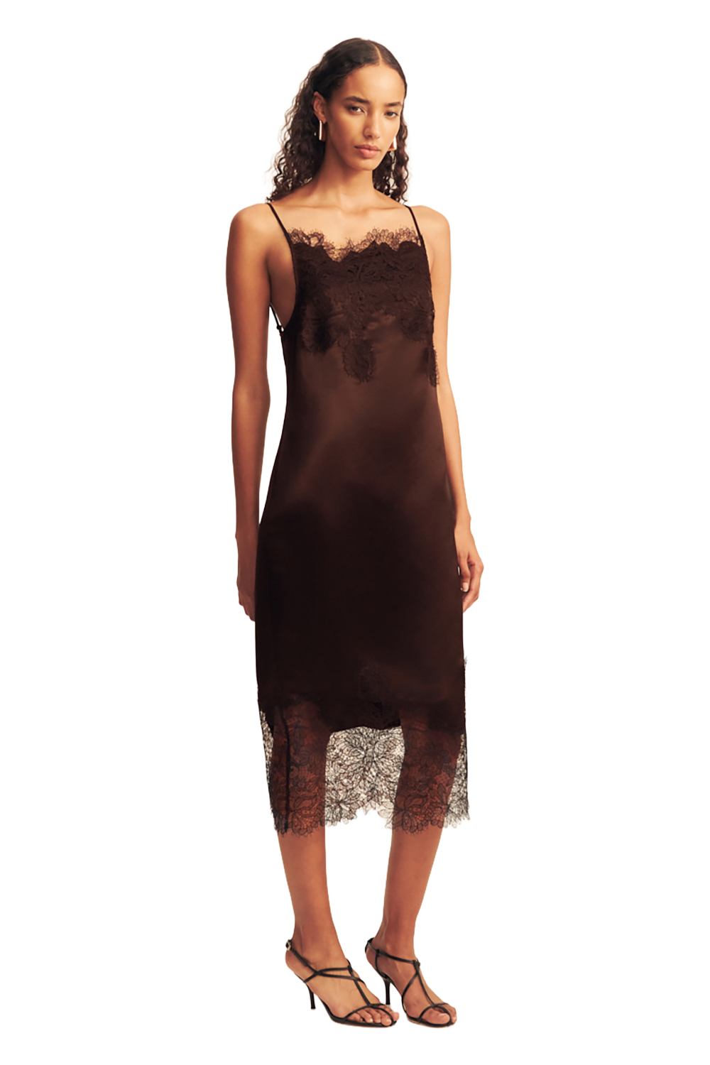 Lucia Lace Midi Dress - Espresso