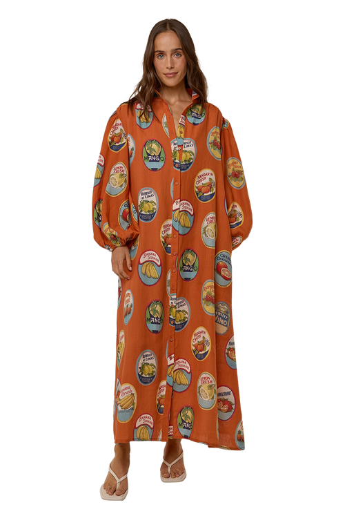 Noddy Dress - La Fruta Orange