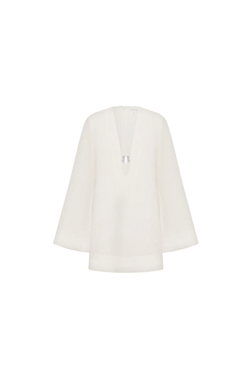 Paloma Plunged Mini Dress - Ivory