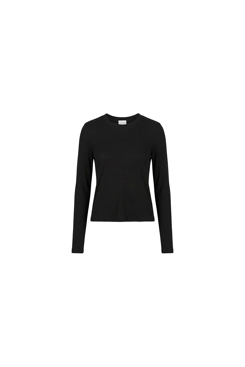 Rib Long Sleeve Slim Baby Tee - Black