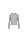 Rib Long Sleeve Slim Baby Tee - Heather