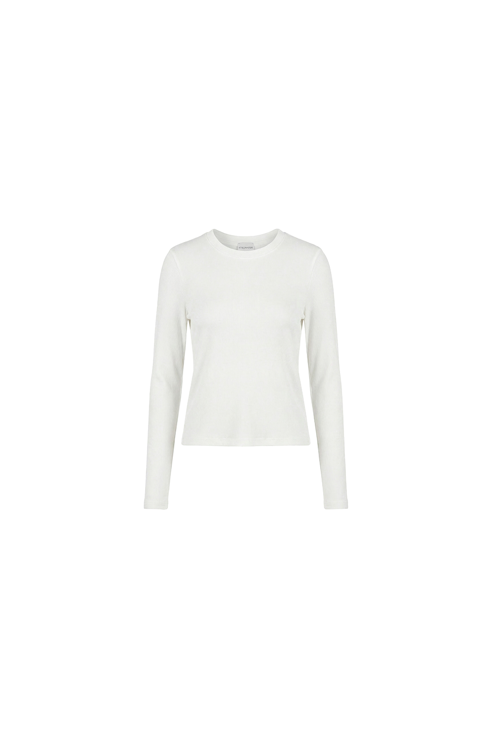 Rib Long Sleeve Slim Baby Tee - White