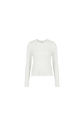 Rib Long Sleeve Slim Baby Tee - White