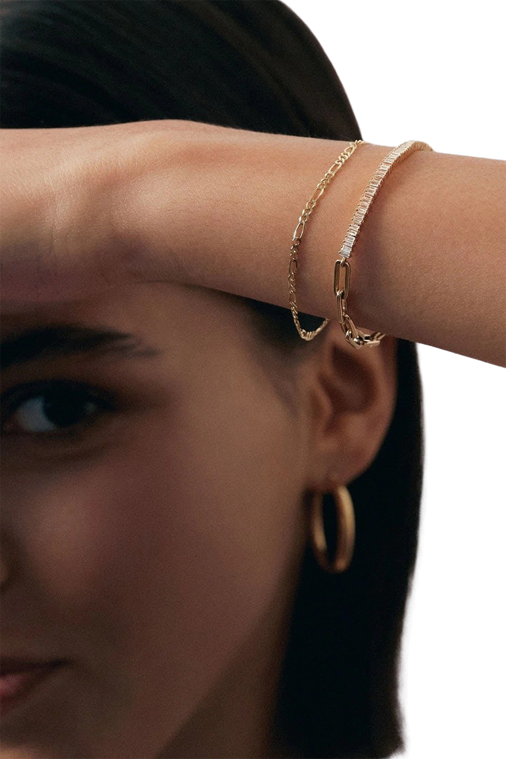 Serena Baguette Tennis Link Bracelet - Diamond