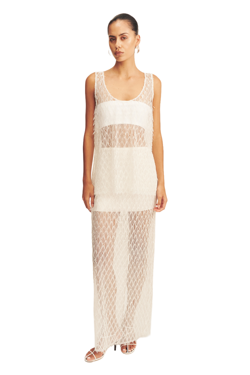Talitha Fringe Skirt - Ivory
