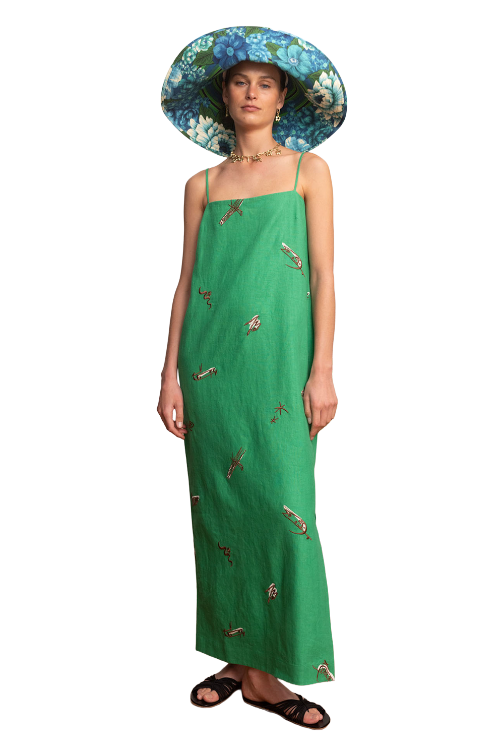 Wanda Embroidered Midi Dress