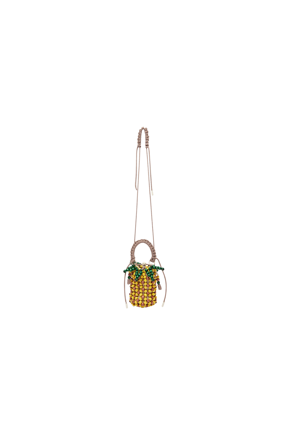 Wood Beaded Pineapple Mini Bag